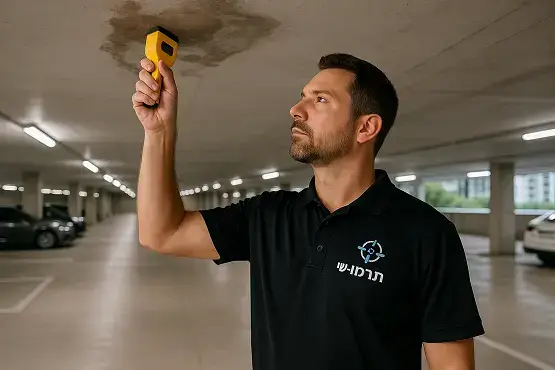 בדיקת רטיבות בחניונים | איתור נזילות מים מקצועי