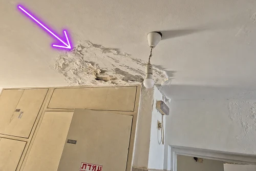 רטיבות בתקרה ובדיקה תרמית לאיתור מקור הנזילה